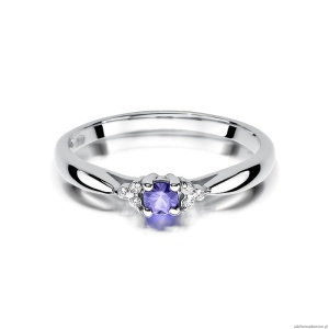 Pierścionek W428 Tanzanit 0,15ct białe złoto