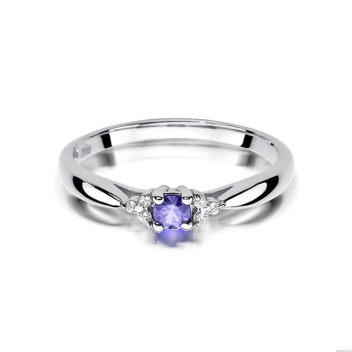 Pierścionek W428 Tanzanit 0,15ct białe złoto
