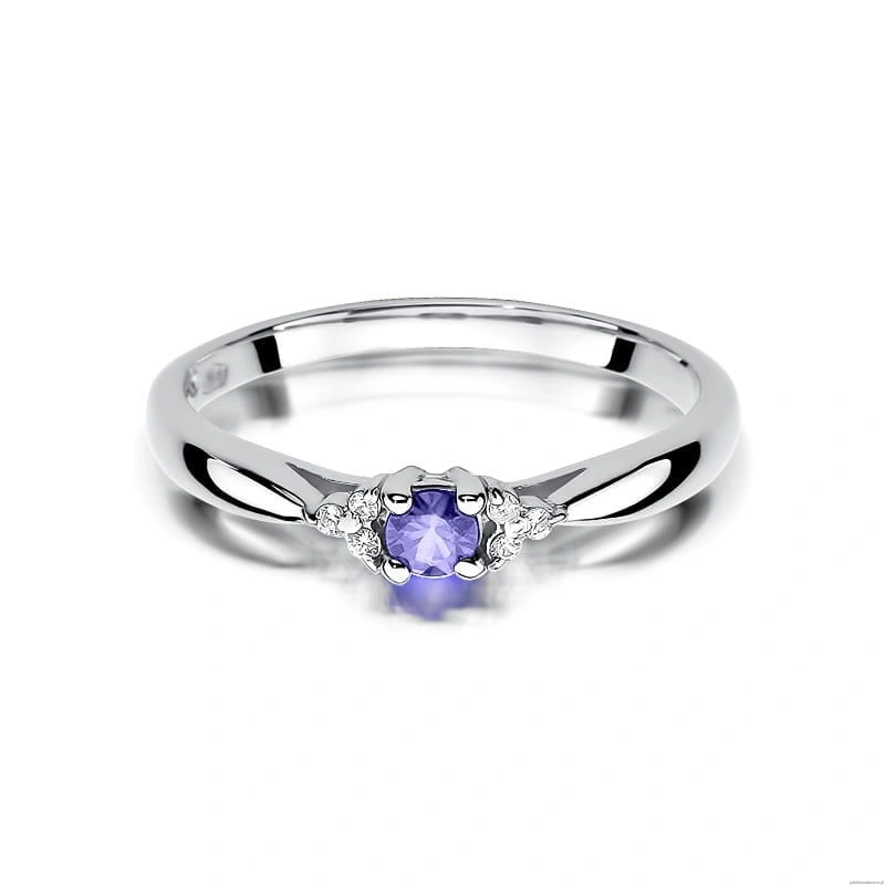 Pierścionek W428 Tanzanit 0,15ct białe złoto