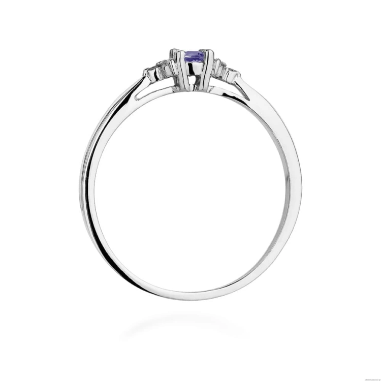 Pierścionek W428 Tanzanit 0,15ct białe złoto