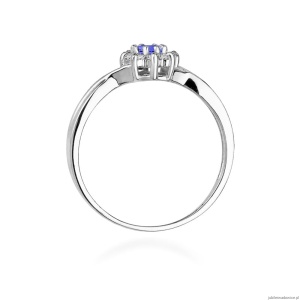 Pierścionek W072 Tanzanit 0,10ct białe złoto