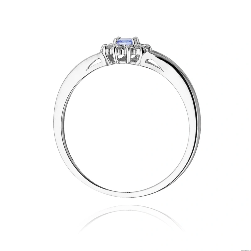 Pierścionek W185 Tanzanit 0,15ct białe złoto