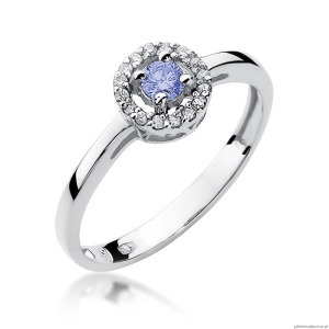 Pierścionek W238 Tanzanit 0,15ct białe złoto
