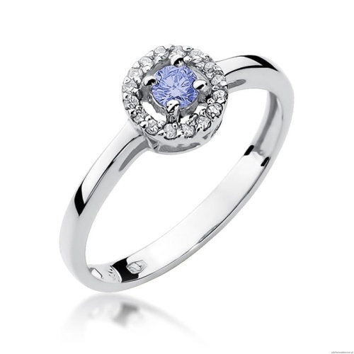 Pierścionek W238 Tanzanit 0,15ct białe złoto
