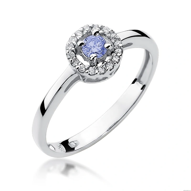 Pierścionek W238 Tanzanit 0,15ct białe złoto