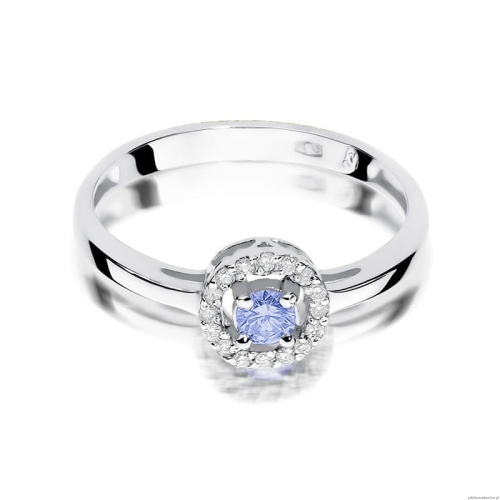 Pierścionek W238 Tanzanit 0,15ct białe złoto