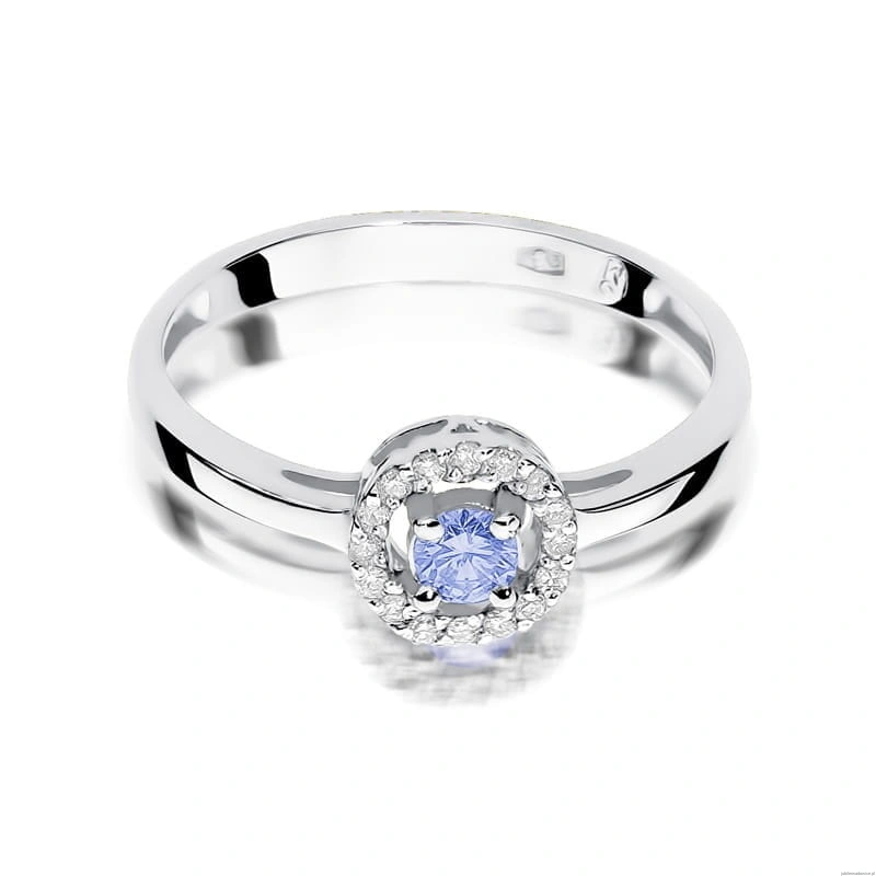 Pierścionek W238 Tanzanit 0,15ct białe złoto