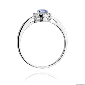 Pierścionek W238 Tanzanit 0,15ct białe złoto