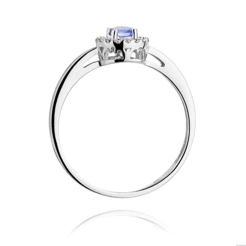 Pierścionek W238 Tanzanit 0,15ct białe złoto