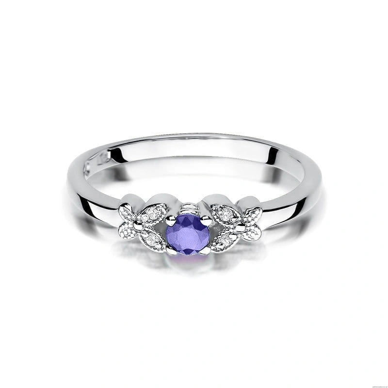 Pierścionek W414 Tanzanit 0,15ct białe złoto