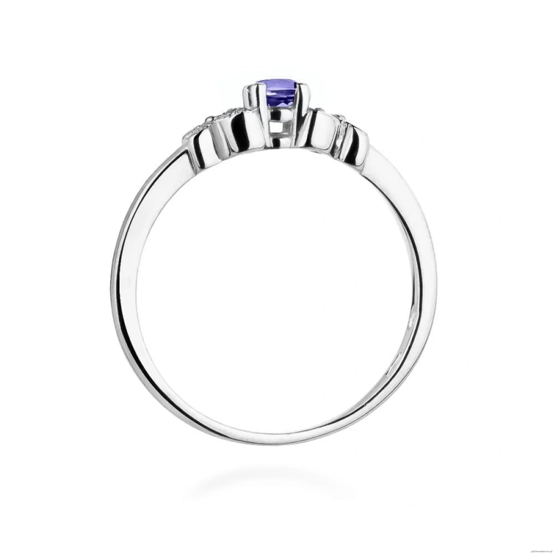 Pierścionek W414 Tanzanit 0,15ct białe złoto