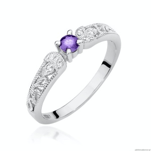 Pierścionek W411 Tanzanit 0,15ct białe złoto