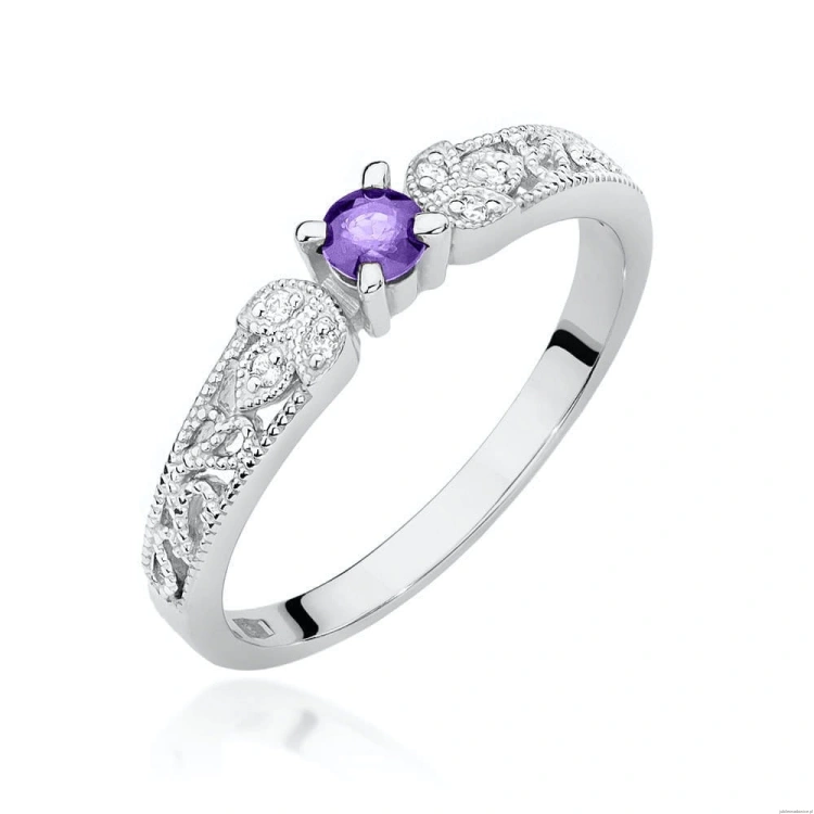 Pierścionek W411 Tanzanit 0,15ct białe złoto