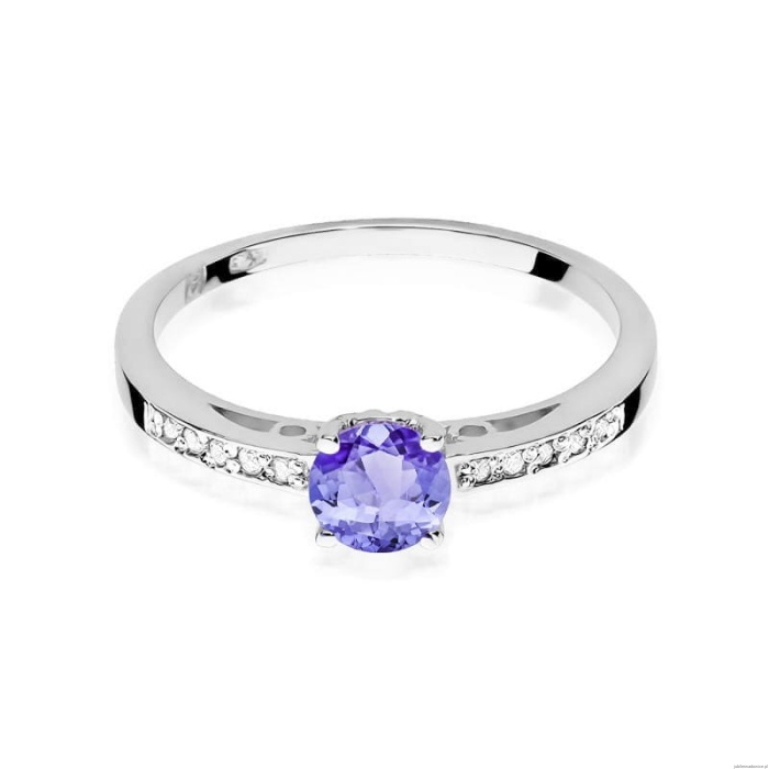 Pierścionek W066 Tanzanit 0,50ct białe złoto