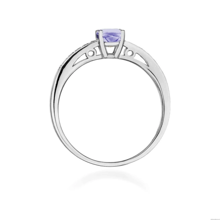 Pierścionek W066 Tanzanit 0,50ct białe złoto