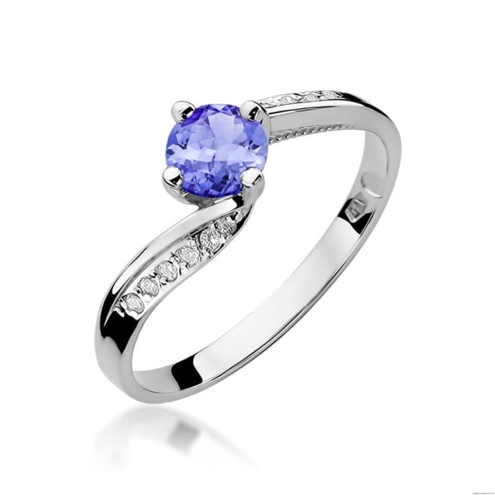 Pierścionek W084 Tanzanit 0,50ct białe złoto
