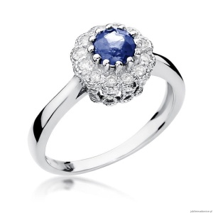 Pierścionek W284 Tanzanit 0,50ct białe złoto