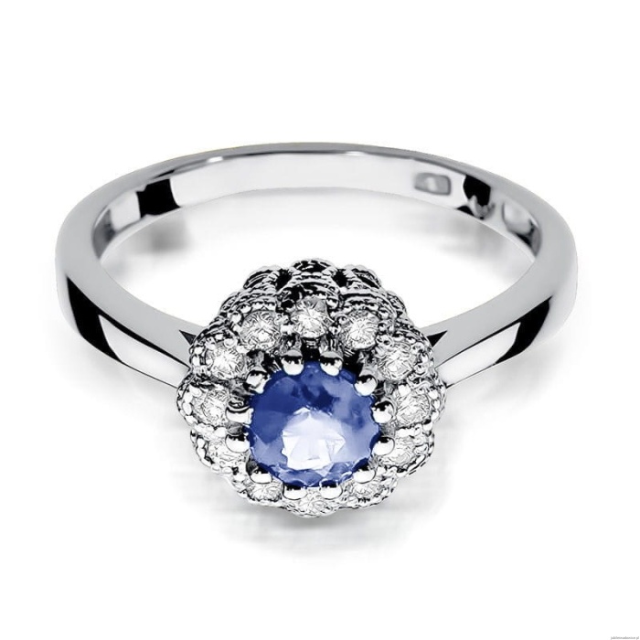 Pierścionek W284 Tanzanit 0,50ct białe złoto