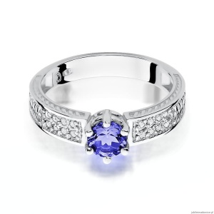 Pierścionek W075 Tanzanit 0,50ct białe złoto