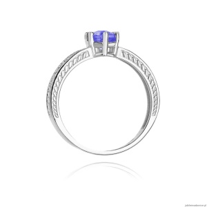 Pierścionek W075 Tanzanit 0,50ct białe złoto