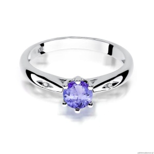 Pierścionek W074 Tanzanit 0,50ct białe złoto