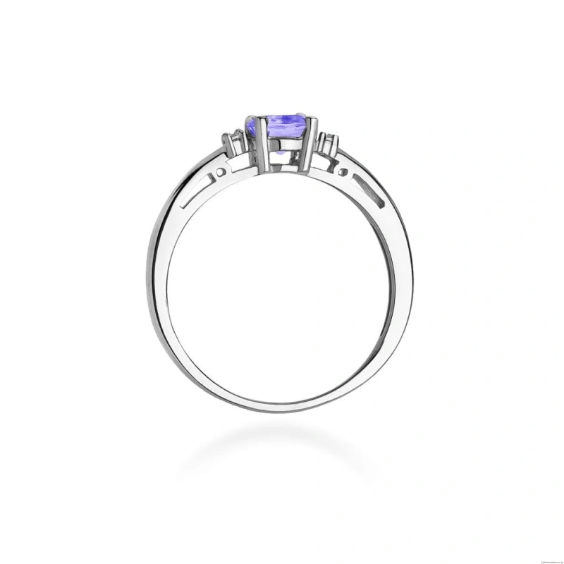 Pierścionek W010 Tanzanit 0,50ct białe złoto