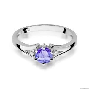 Pierścionek W0076 Tanzanit 0,50ct białe złoto