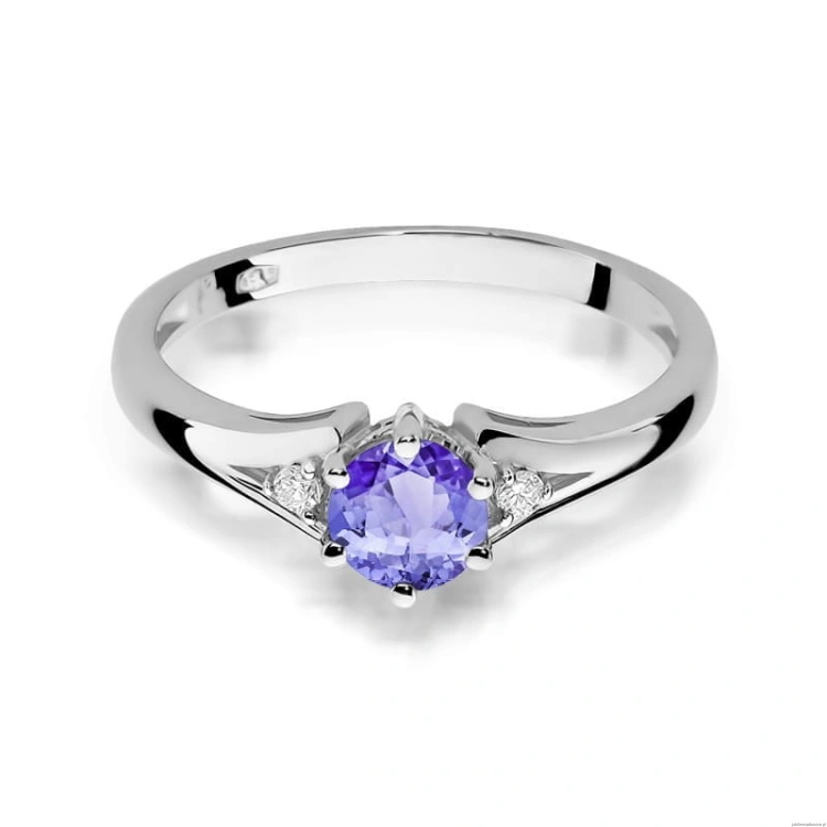 Pierścionek W0076 Tanzanit 0,50ct białe złoto