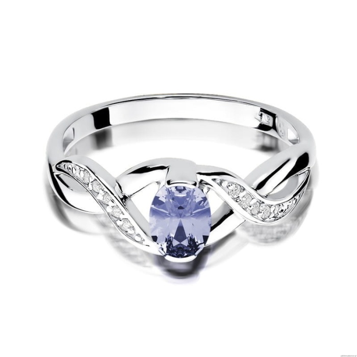 Pierścionek W028 Tanzanit 0,40ct białe złoto