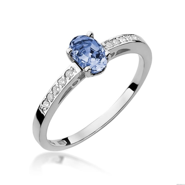 Pierścionek W067 Tanzanit 0,40ct białe złoto