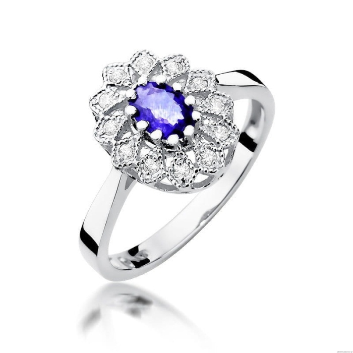 Pierścionek W354 Tanzanit 0,40ct białe złoto
