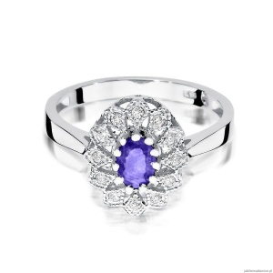 Pierścionek W354 Tanzanit 0,40ct białe złoto