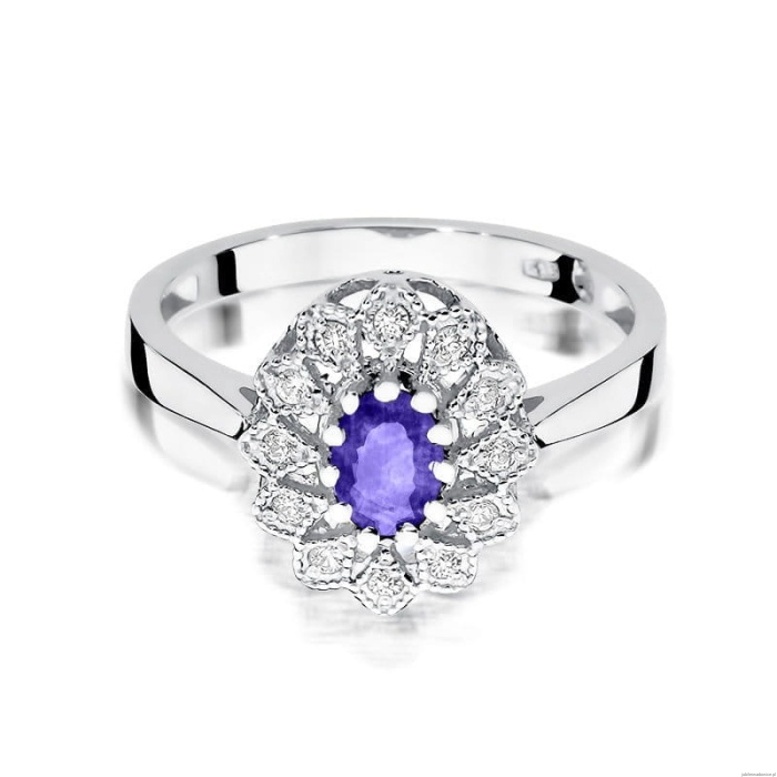 Pierścionek W354 Tanzanit 0,40ct białe złoto