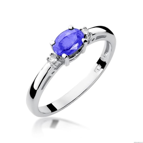 Pierścionek W006 Tanzanit 0,40ct białe złoto