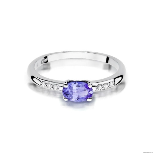 Pierścionek W077 Tanzanit 0,40ct białe złoto