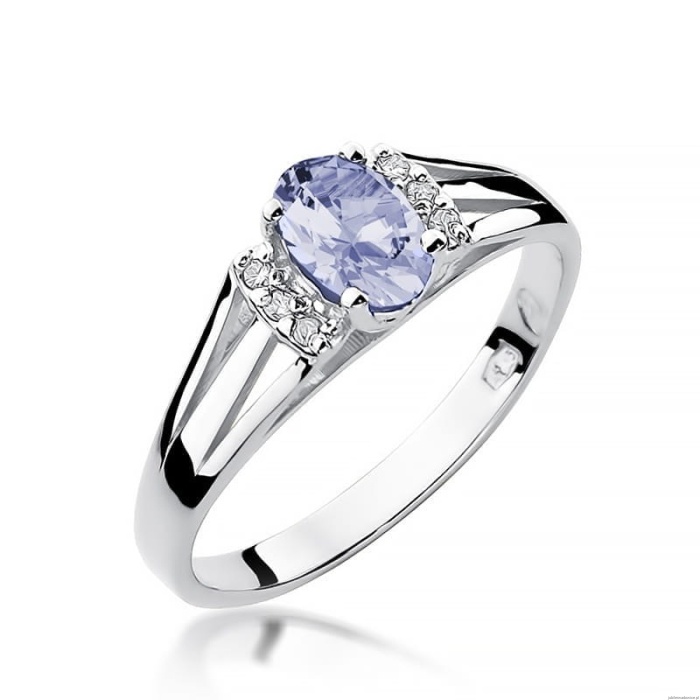 Pierścionek W005 Tanzanit 0,40ct białe złoto