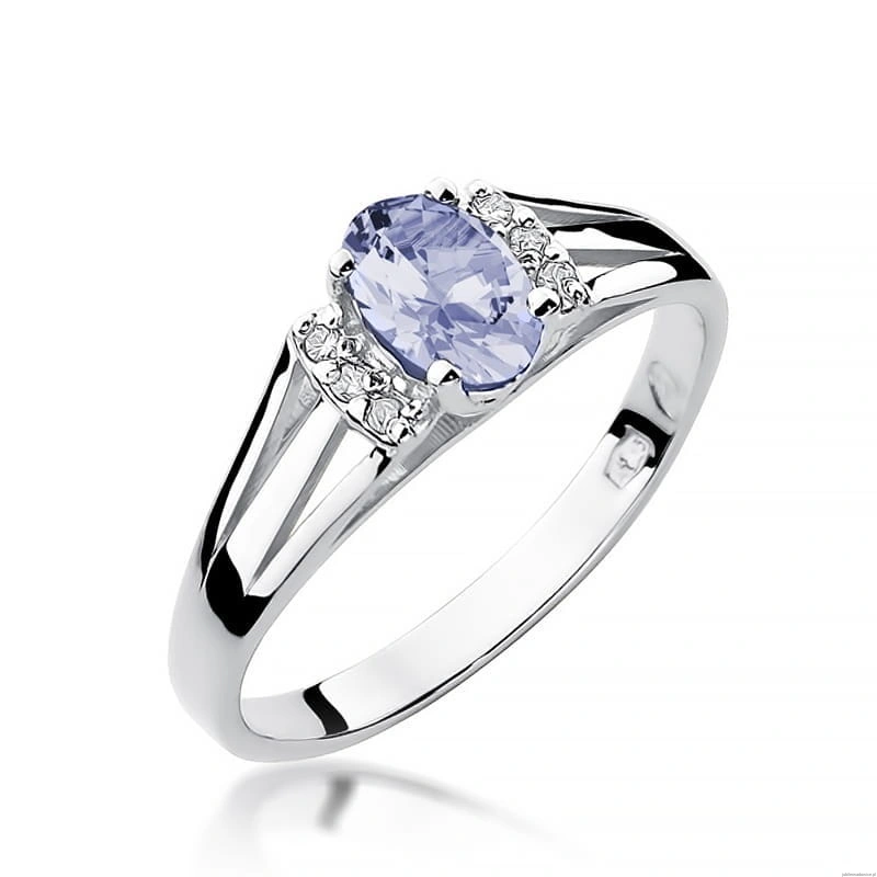 Pierścionek W005 Tanzanit 0,40ct białe złoto