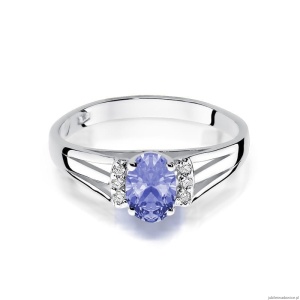 Pierścionek W005 Tanzanit 0,40ct białe złoto