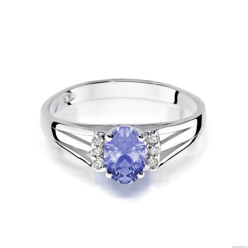 Pierścionek W005 Tanzanit 0,40ct białe złoto