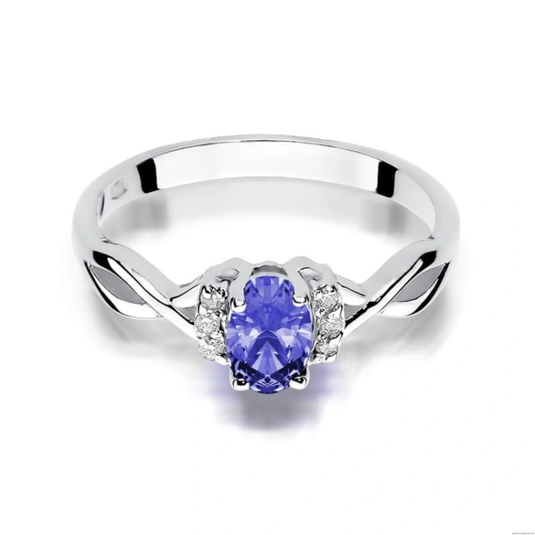 Pierścionek W019 Tanzanit 0,40ct białe złoto