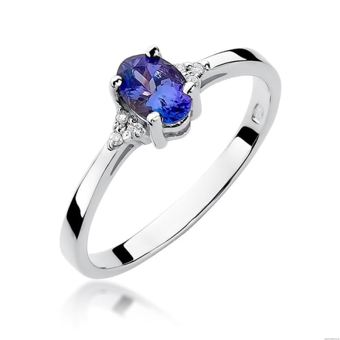Pierścionek W301 Tanzanit 0,40ct białe złoto