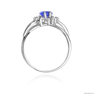 Pierścionek W037 Tanzanit 0,70ct białe złoto