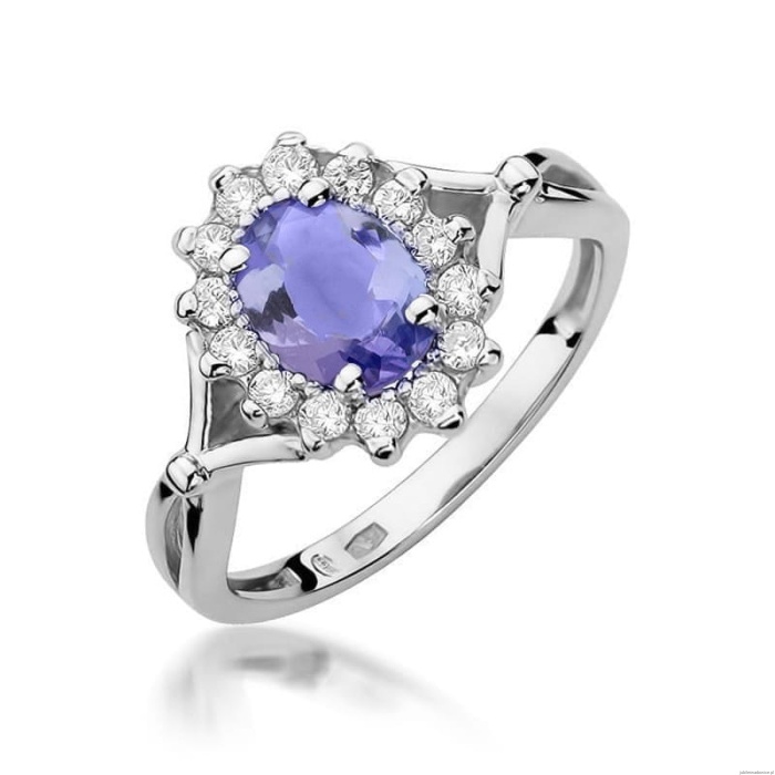 Pierścionek W182 Tanzanit 0,70ct białe złoto