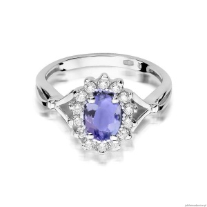 Pierścionek W182 Tanzanit 0,70ct białe złoto