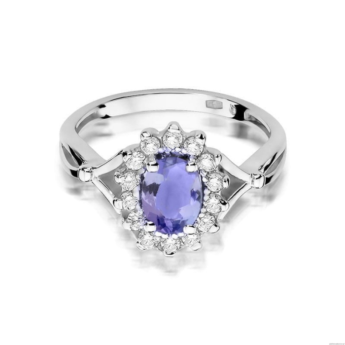 Pierścionek W182 Tanzanit 0,70ct białe złoto
