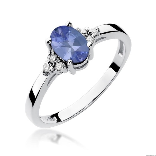 Pierścionek W308 Tanzanit 0,70ct białe złoto