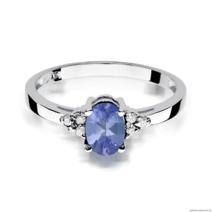 Pierścionek W308 Tanzanit 0,70ct białe złoto