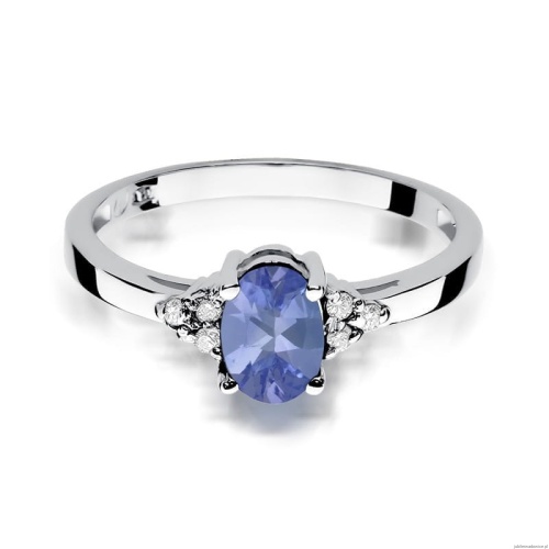 Pierścionek W308 Tanzanit 0,70ct białe złoto