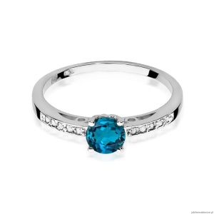 Pierścionek W066 Topaz London Blue 0,50ct białe złoto
