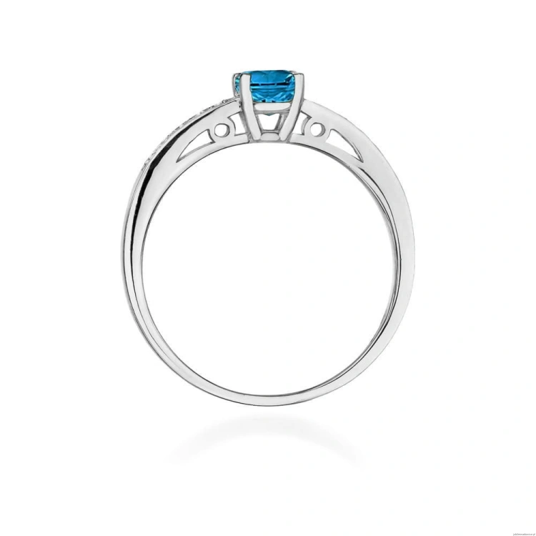 Pierścionek W066 Topaz London Blue 0,50ct białe złoto